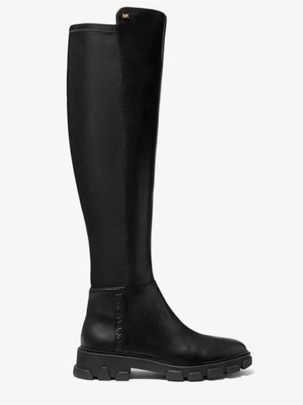MICHAEL KORS Ridley Black Over-the-Knee Lug Sole Riding Boots